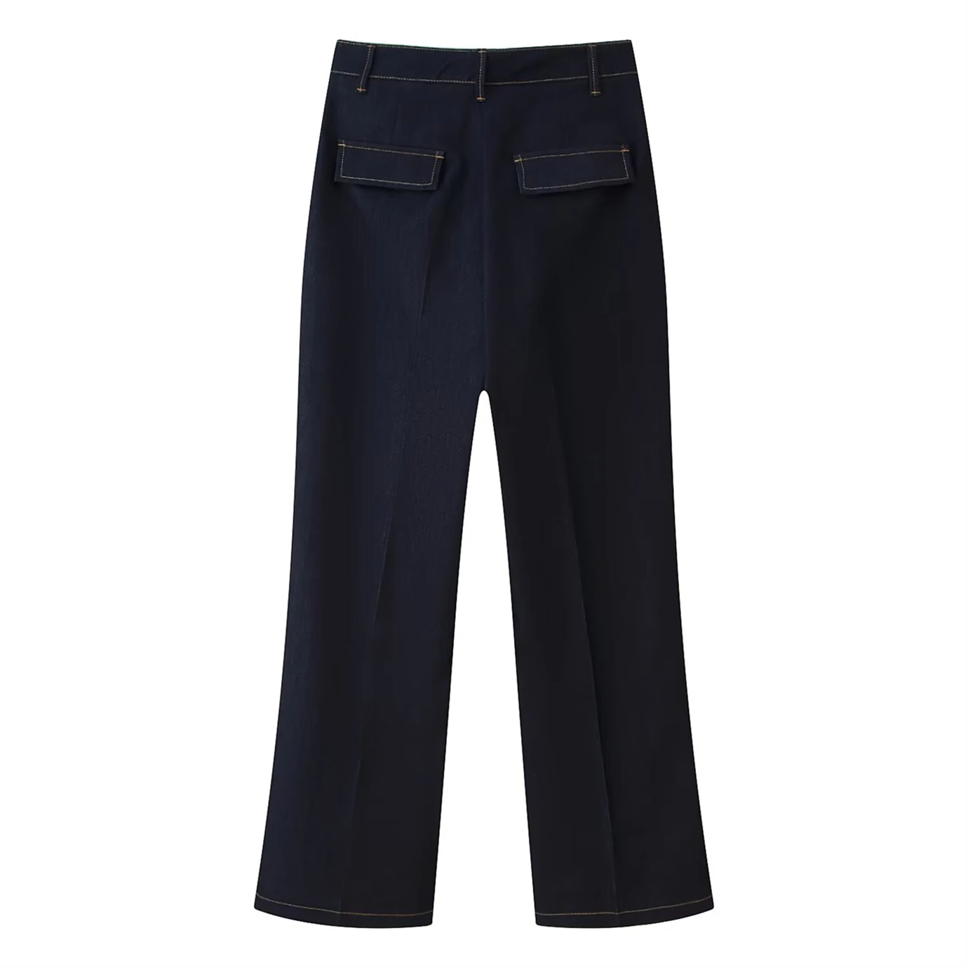 Nouveau pantalon en jean pour femmes, costume de couleur contrastée, pantalon court extérieur et droit, style déesse à la mode et atmosphérique