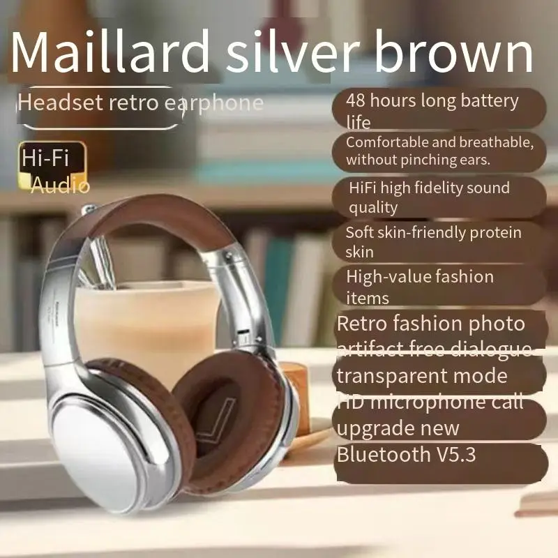 

Retro Bluetooth headset with foldable design for taking photos