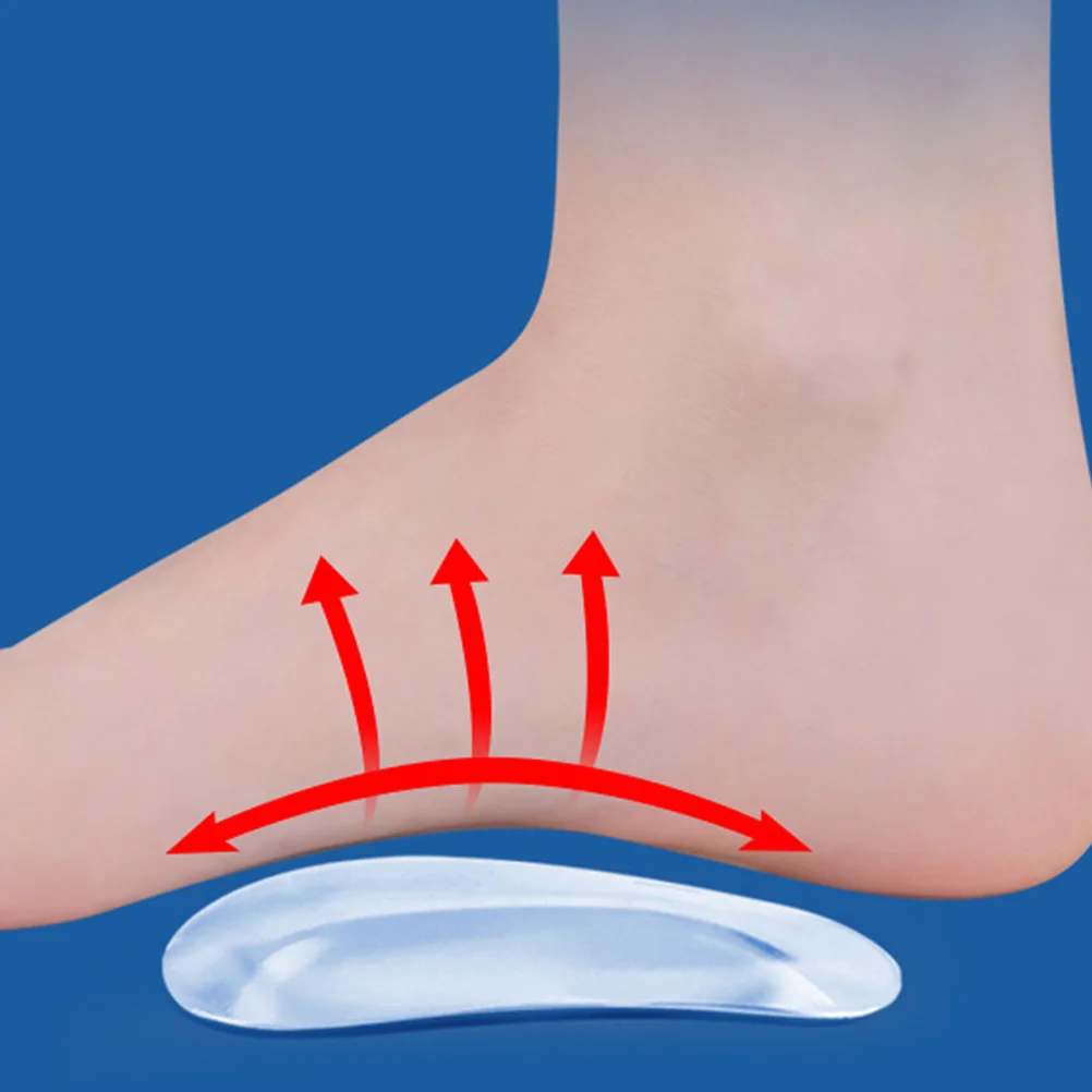 

3 Pairs Gel Arch Support Cushion Insoles Adhesive Non Shoe Inserts for Flat Feet Pain Relief Sneakers Heels