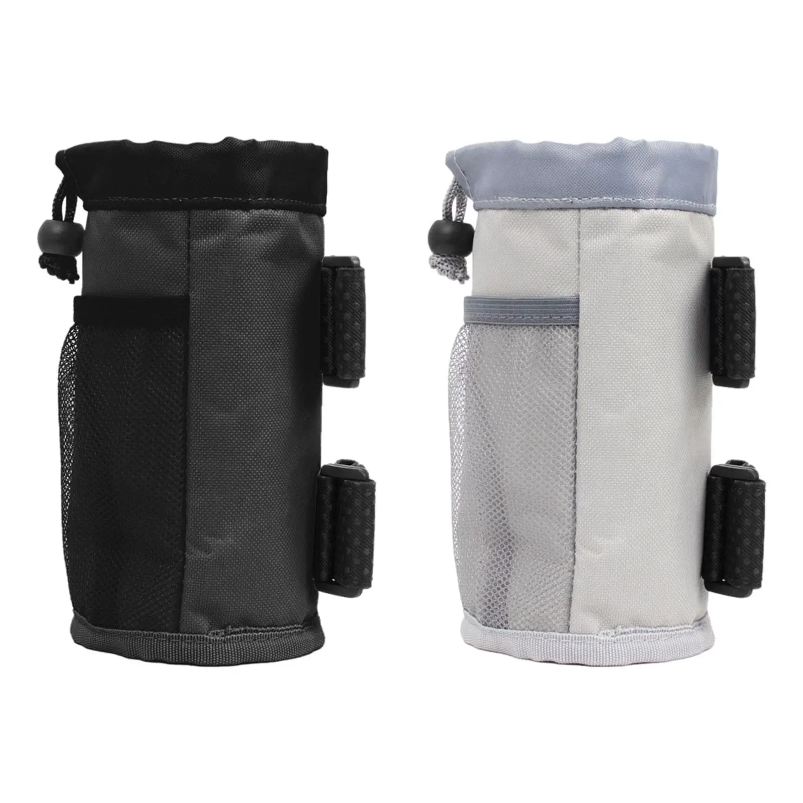 Scooter Water Bottle Holder Bag with Mesh Pocket, Portable Drawstring Bike Cup Holder Water Bottle Carrier for Cycling Hiking