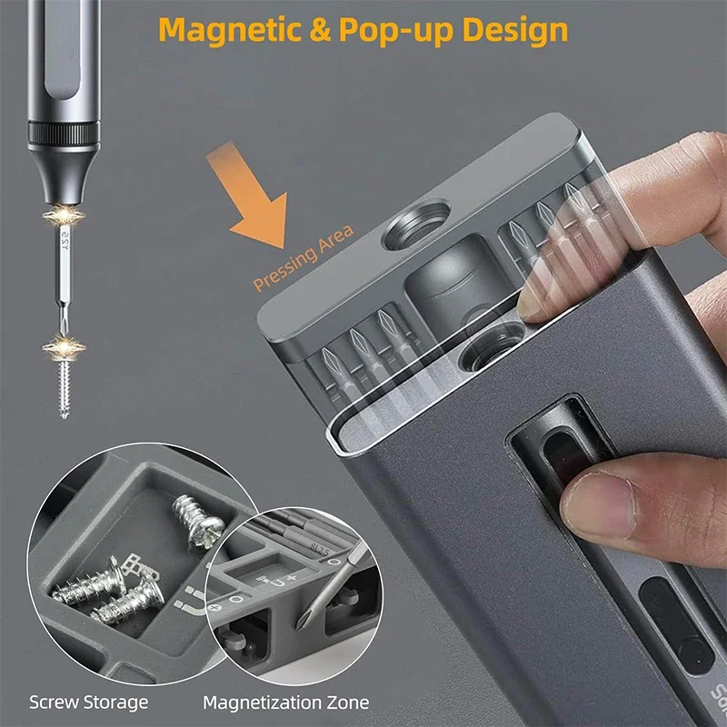 مجموعة مفك براغي كهربائي دقيقة 51 في 1، أداة طاقة متعددة الوظائف، شحن سريع، لقم مغناطيسية لساعة الكمبيوتر المحمول iPhone #2
