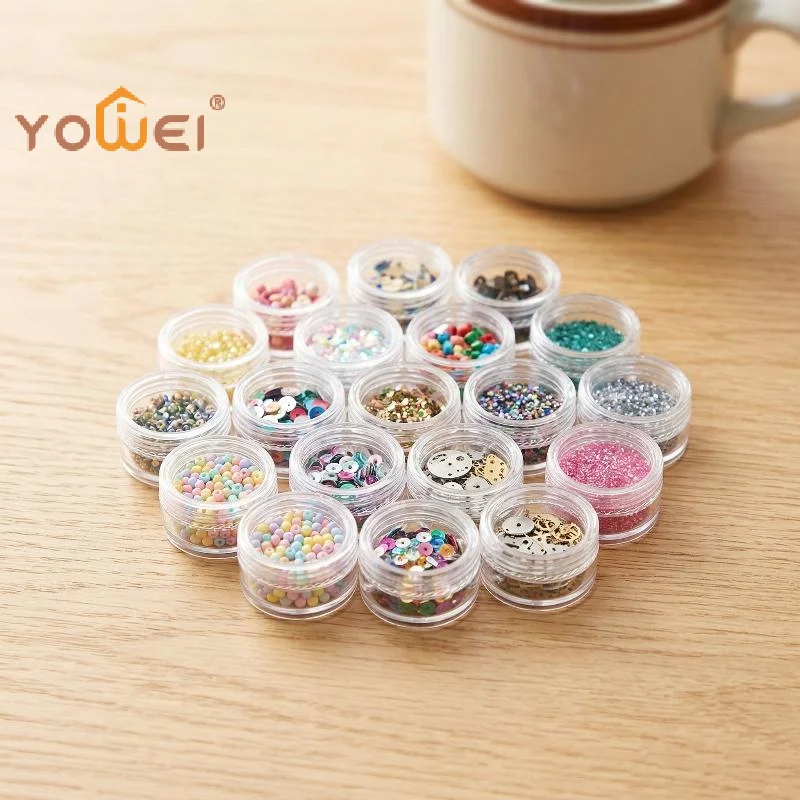 Latest 50pcs Clear Cream Jar Mini Cosmetic Bottles Sample Containers Transparent Eye Shadow Powder Pot Nail Arts Empty Can