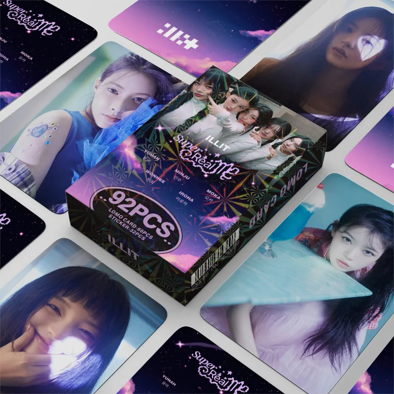 92A Girlgroup ILLIT Total Chain Neues Album BOMB Doppelseitige Promi-Fotokarten-Aufkleber Lomo-Karte – Detail 34