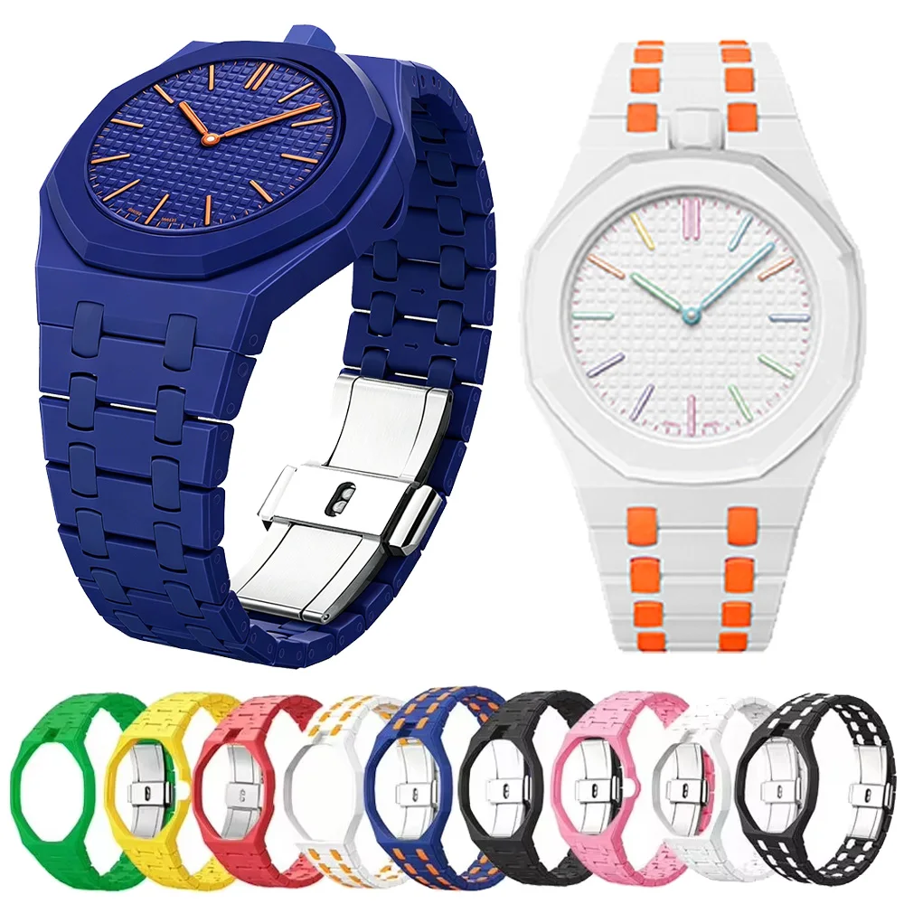 Bioceramic Case+Strap 2 in 1 For Swatch x AP Royal Pop Pocket Watch Modification Kit High Quality Correa Wristband For Royal Pop