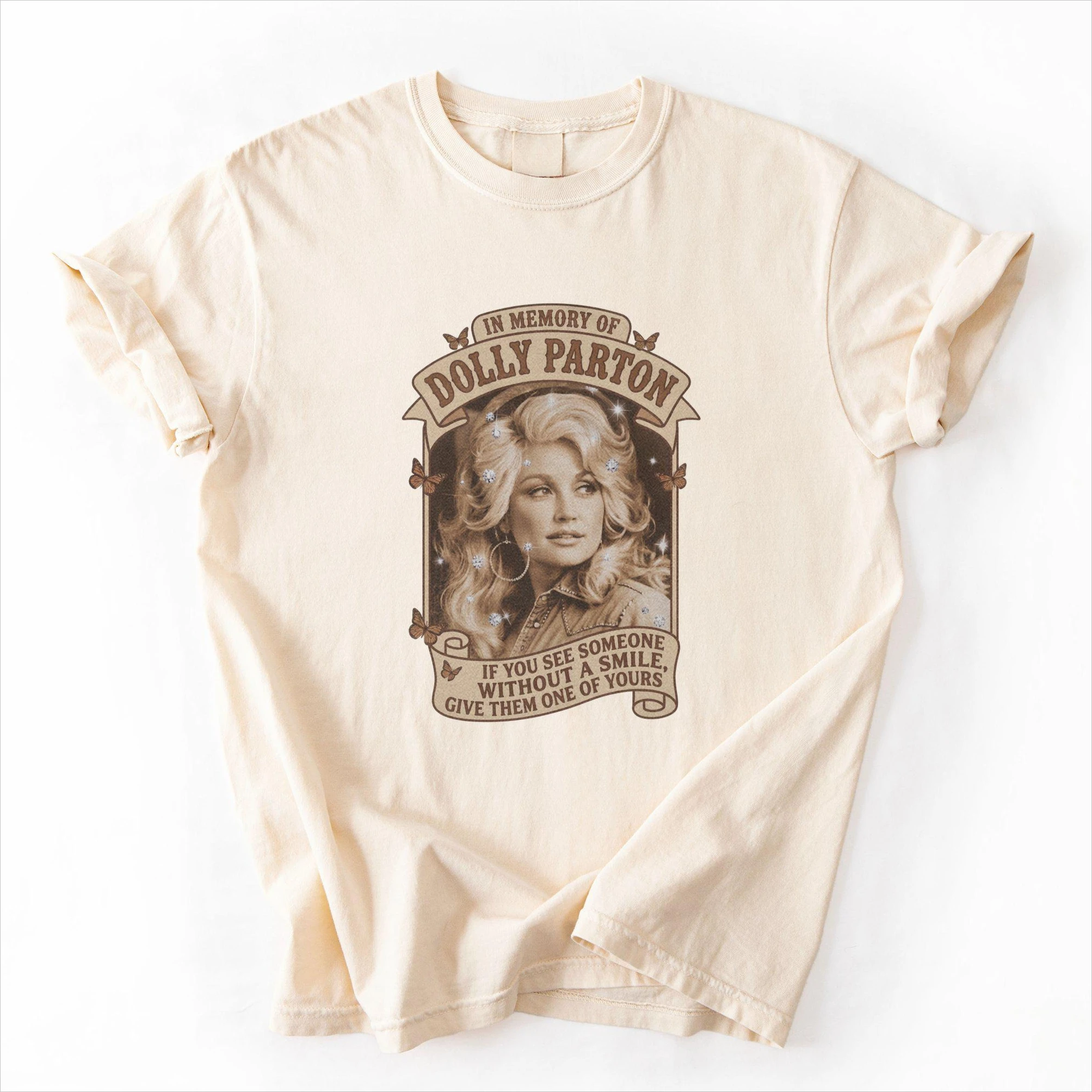 In Memory of Dolly Shirt Vintage Tribute Cowgirl Top Women Short Sleeve Author Print T-shirts