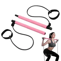 Pilates Bar Kit Elastic Fusion Bar Pilates Stretch Lightweight for Sculpting Easy Installation Multifunctional Portable Fitness