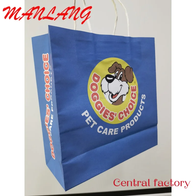 Custom  Recyclable Kraft Paper Bag With Own Logo Custom Shopping Paper Bag For Food With Handle Take away bag