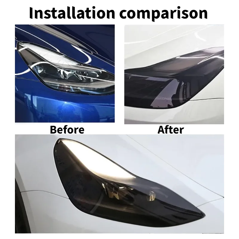 TPU Scheinwerfer- und Rücklichtschutzfolie für Tesla Model 3 Y 2017-2024 Rauchschwarz Abdeckung Wrap Aufkleber Auto-Außenzubehör – Detail 3