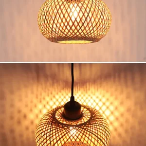Handgefertigter Bambus -Lampenanhänger, Kronleuchterleuchter, hängende Lampe, Rattanlampe, Restaurant, Esszimmer, Innenbeleuchtung 12 Hauptverkäufe Abajur Bamboo - №6