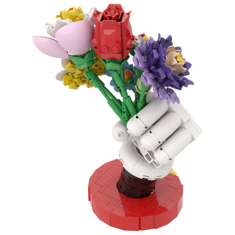 

Multi Head Rose Bouquet Mini Particle Building Blocks Kids DIY Puzzle Toy Home Tabletop Decoration Ornament Creative HolidayGift