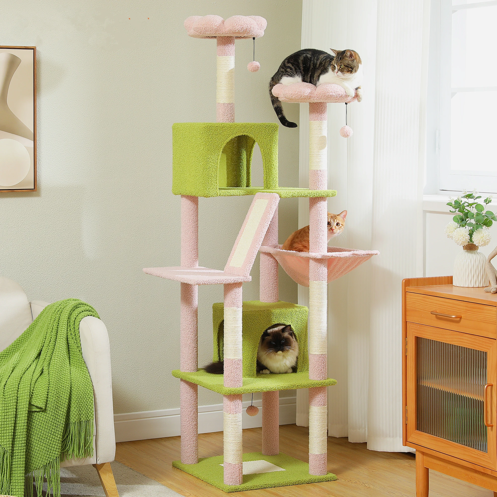 Imagem -03 - Cat Tree Multi-level Condomínio Arranhador para Gatinho Grande Torre de Móveis Raspadores de Gato Pet Toys Acessórios