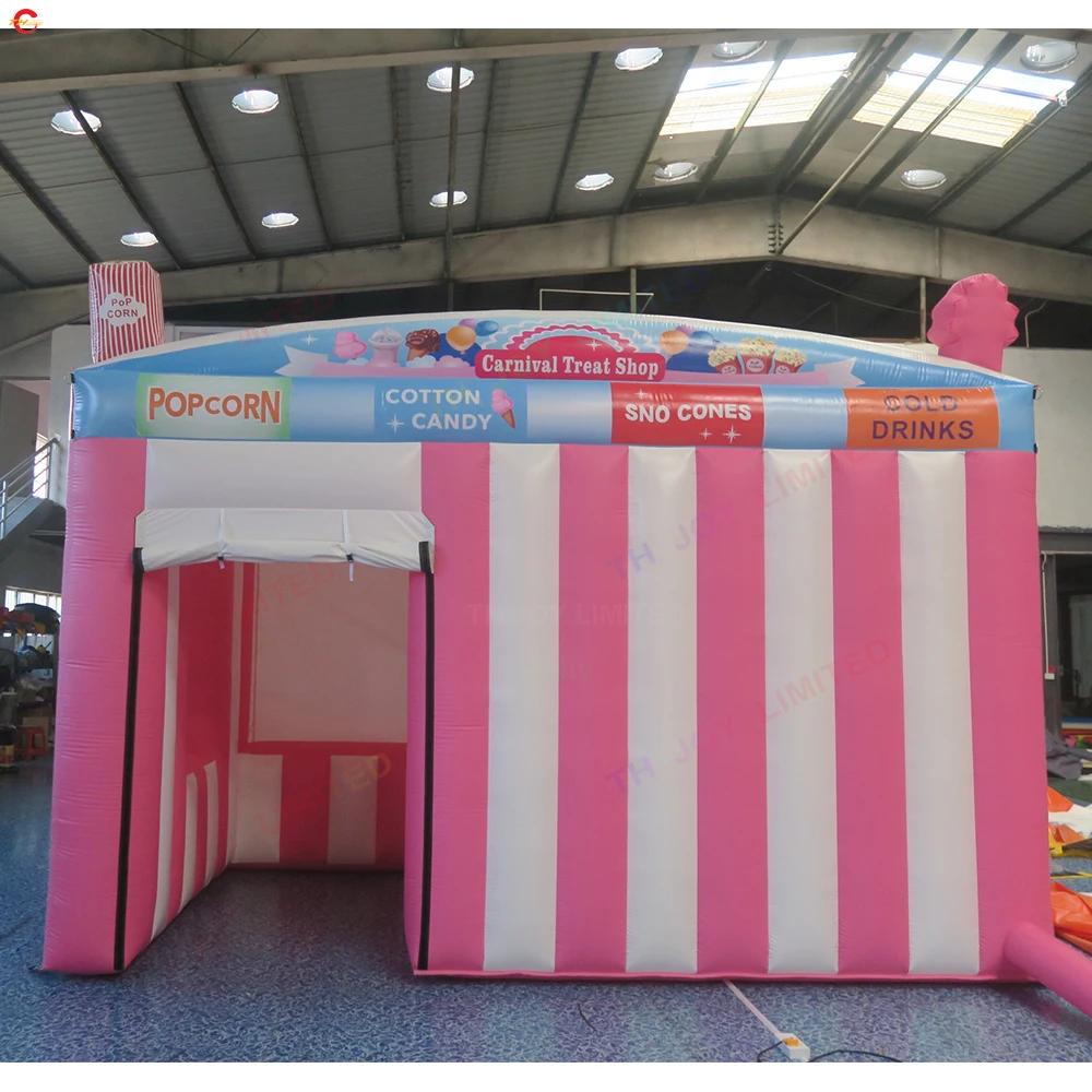 Free Air Shipping! 5x3x3.5mH Inflatable Snack Booth Food or Ticket Selling Carnival Treat Shop Candy Cabin Tent for Sale