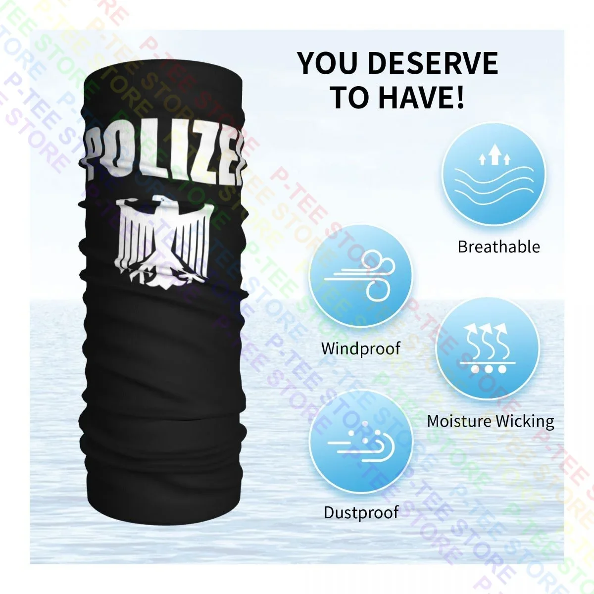 Polizei German Police Eagle Neck Gaiter Bandana Шарф Маска для лица Летний велосипедный чехол Бандана