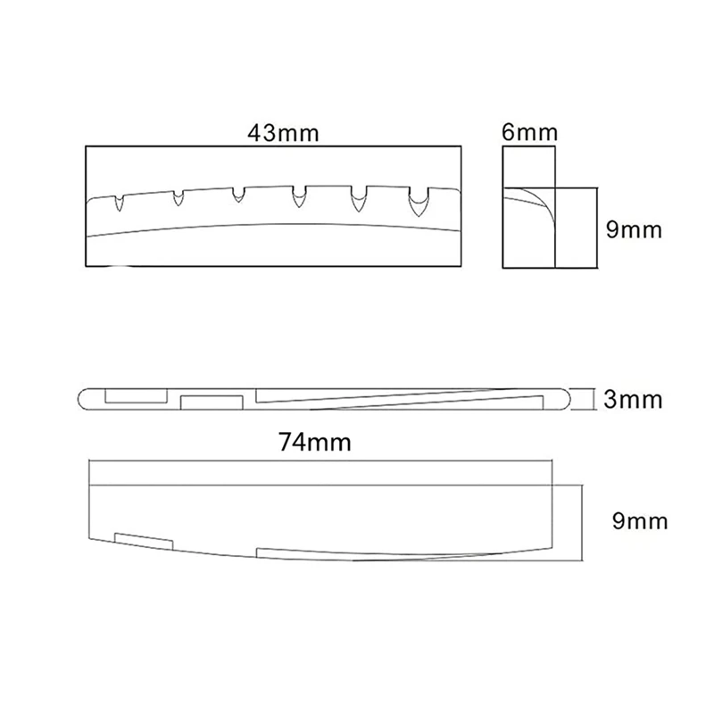 Folk Guitar Cow Bone Upper And Lower Saddle Bridge Saddle Nut Upper Saddle 43Mm Lower Bridge 74Mm Easy To Use