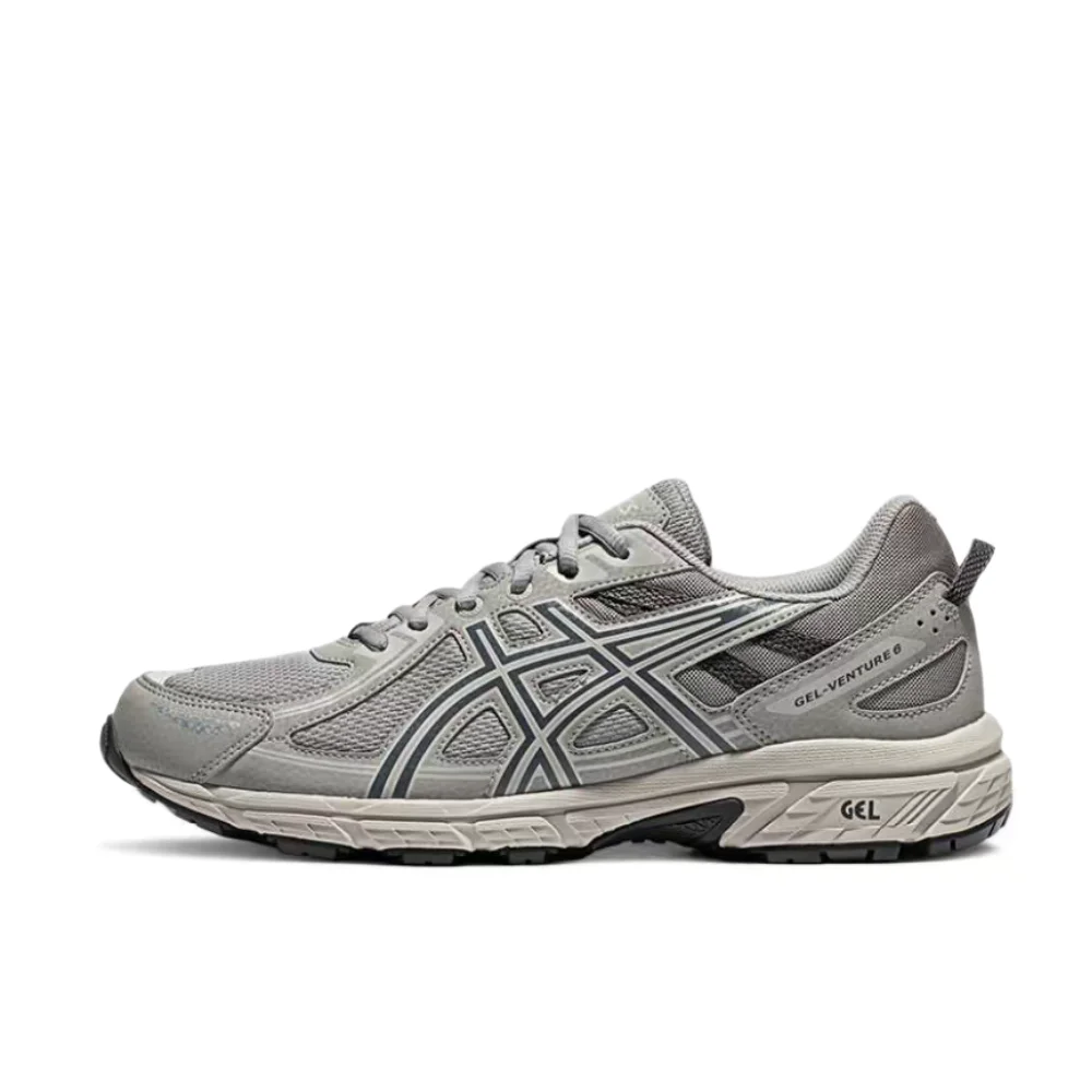 ASICS Gel-Venture 6 Men's Gray Low-Top Trail Runners–Breathable Durable Sole,Versatile Comfort & Casual Performance 1011B550-020