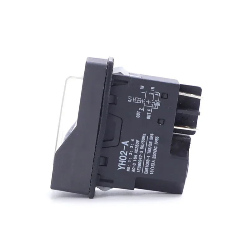 Electromagnetic Switch 4 Pins Switch For Safety In Machines Color: Black Easy Install Pushbutton Switch Compact Size