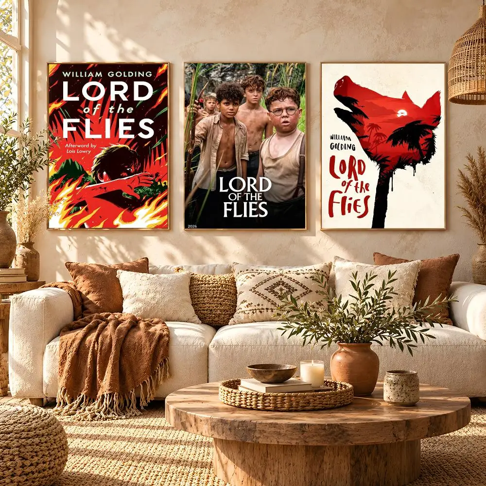 book Lord of the Flies Poster Poster HD Printing Boho Aesthetic Style Wall Art Home Decor For Living Room Bedroom Gift