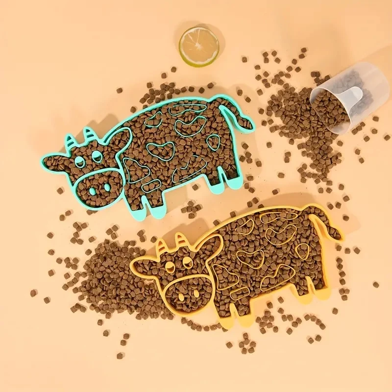 Animals Shaped Pet Slow Feeder Bowl, Anti-choking Cat Food Bowl Cat Licking Mat With Non-slip Bottom For Anxiety Relief