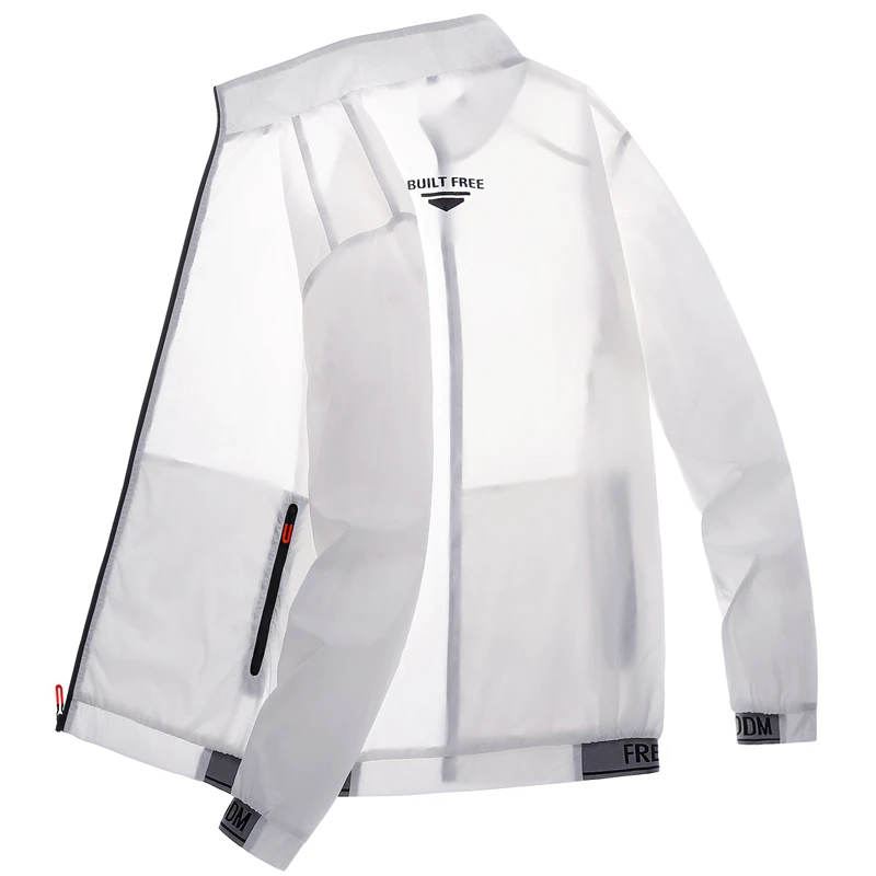 Chaqueta de protección solar para hombre, camisa de aire acondicionado transpirable, ultrafina, protección Uv, seda de hielo, estampado de