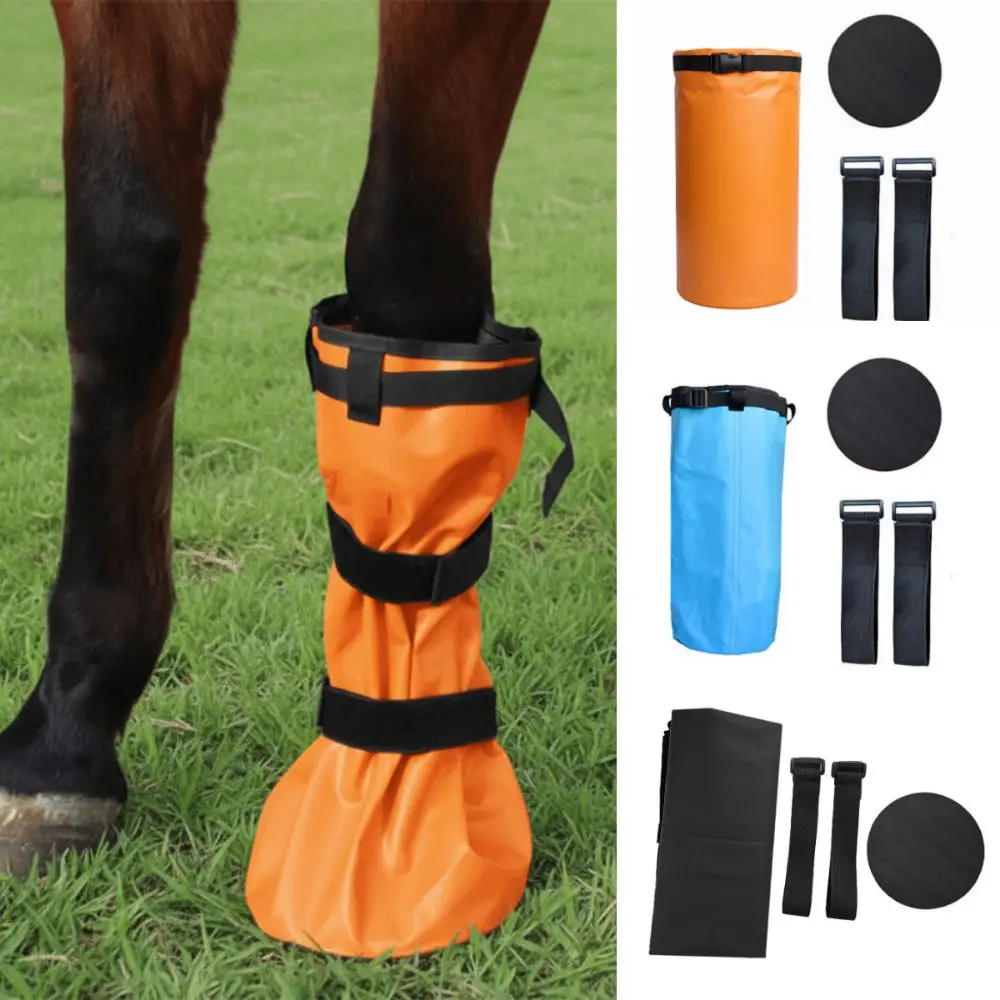 EVA Pad Hoof Soaking Boot Easy Use Design Foot Wrapped Design Equine Soaking Boot Icing Treatment Elastic Bands Horse Soaker Bag