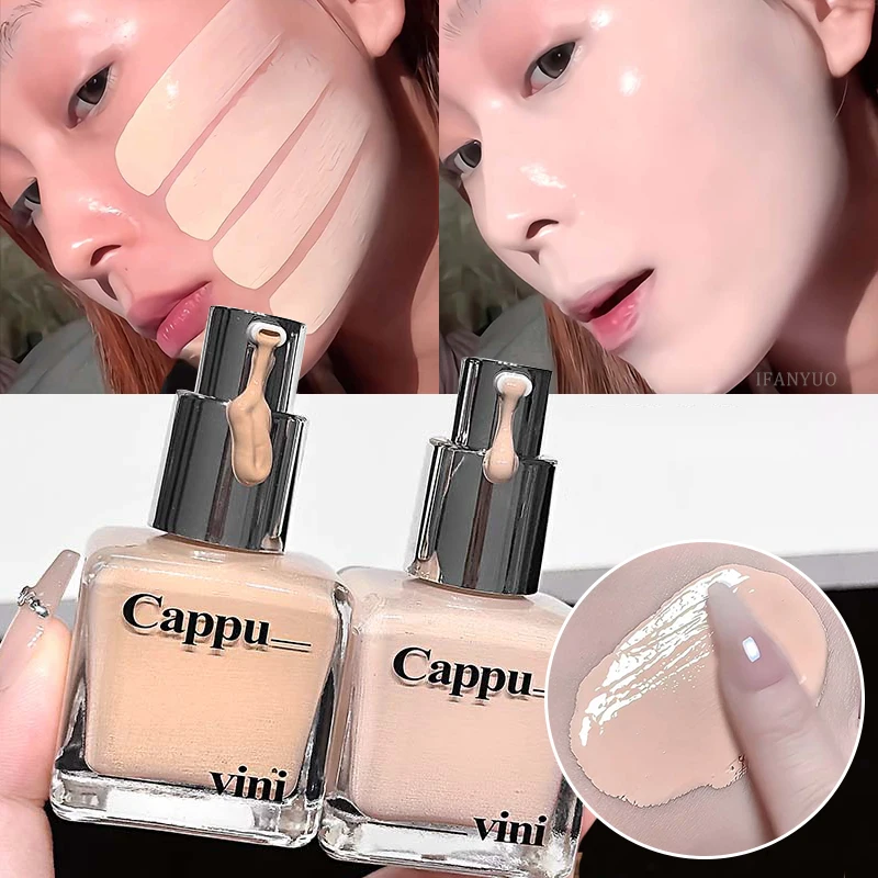 كريم أساس سائل شفاف للتحكم في الزيوت وترطيب وتغطية كاملة وخافي عيوب البشرة يدوم طويلاً ومقاوم للماء ومغذي ومشرق