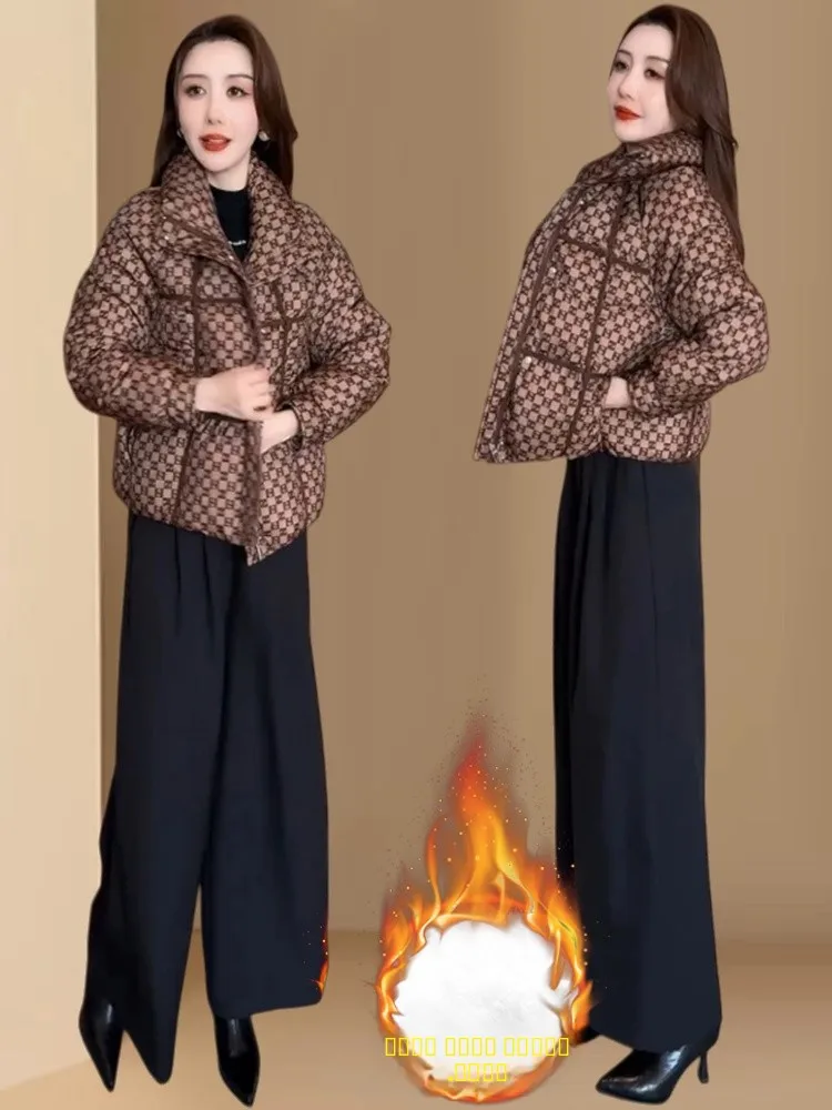 

Теплая модная ретро-куртка с воротником-стойкой, утепленная хлопком, женская зимняя новинка, свободный крой в корейском стиле...