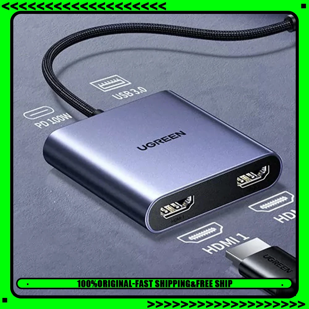 UGREEN 65145 Expansion Dock Laptop Docking Stations 4K High‑Definition Screen Casting, Three‑Screen Different‑Display Display