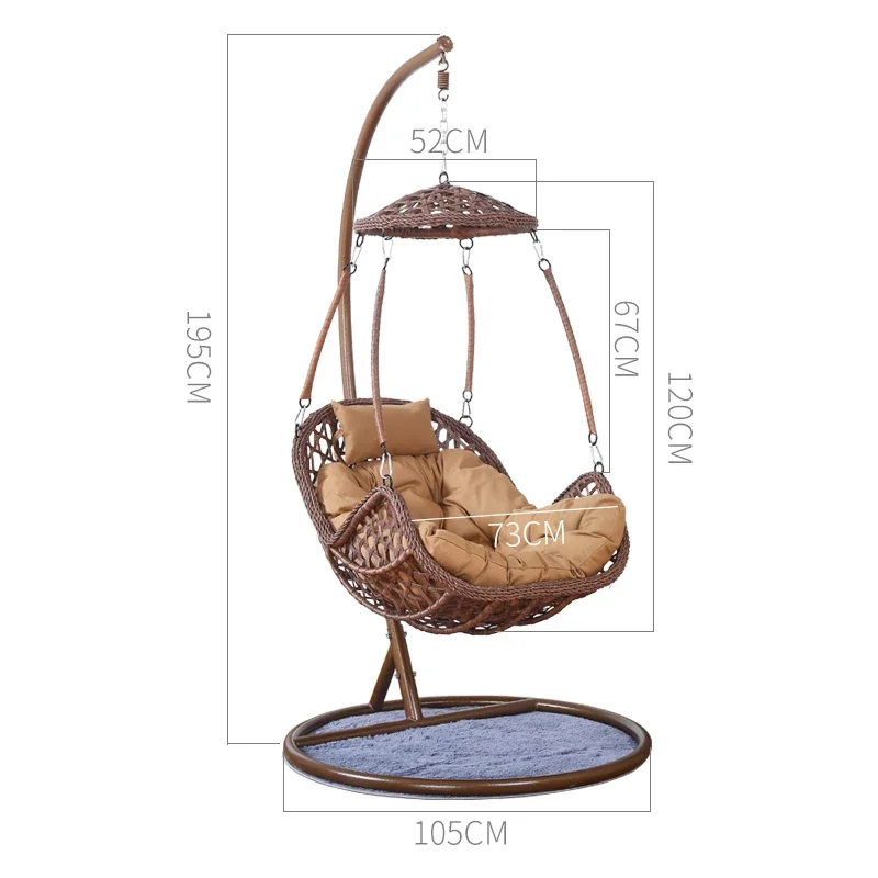 Factory price high quality Wholesale Outdoor Round Rattan Swing  living  room Hanging egg Chair