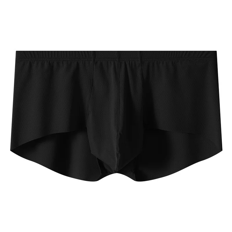 Mens Boxers Shorts Solid Ice Silk Underwear Cueca U Convex Pouch Panites Man Low Waist Underpant Male Ropa Interior Hombre M-XXL