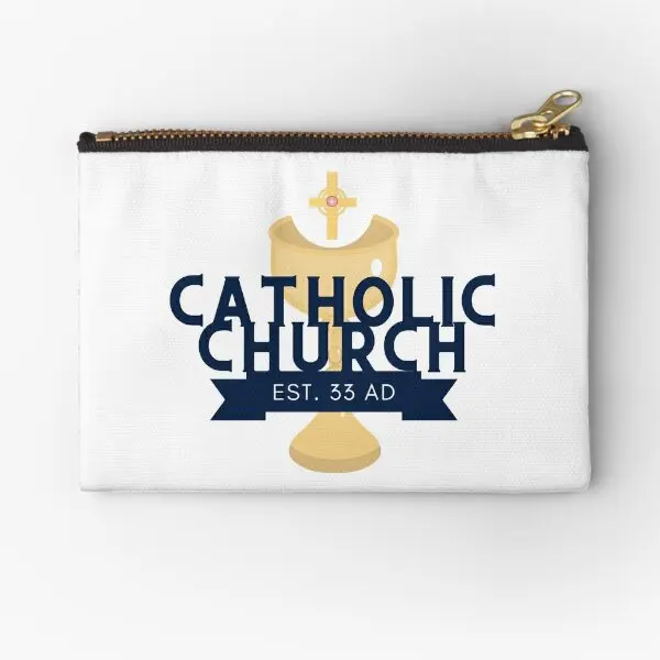 Catholic Church Est 33 A D  Zipper Pouches Key Bag Panties Money Women Pure Coin Cosmetic Storage Men Packaging Pocket Socks