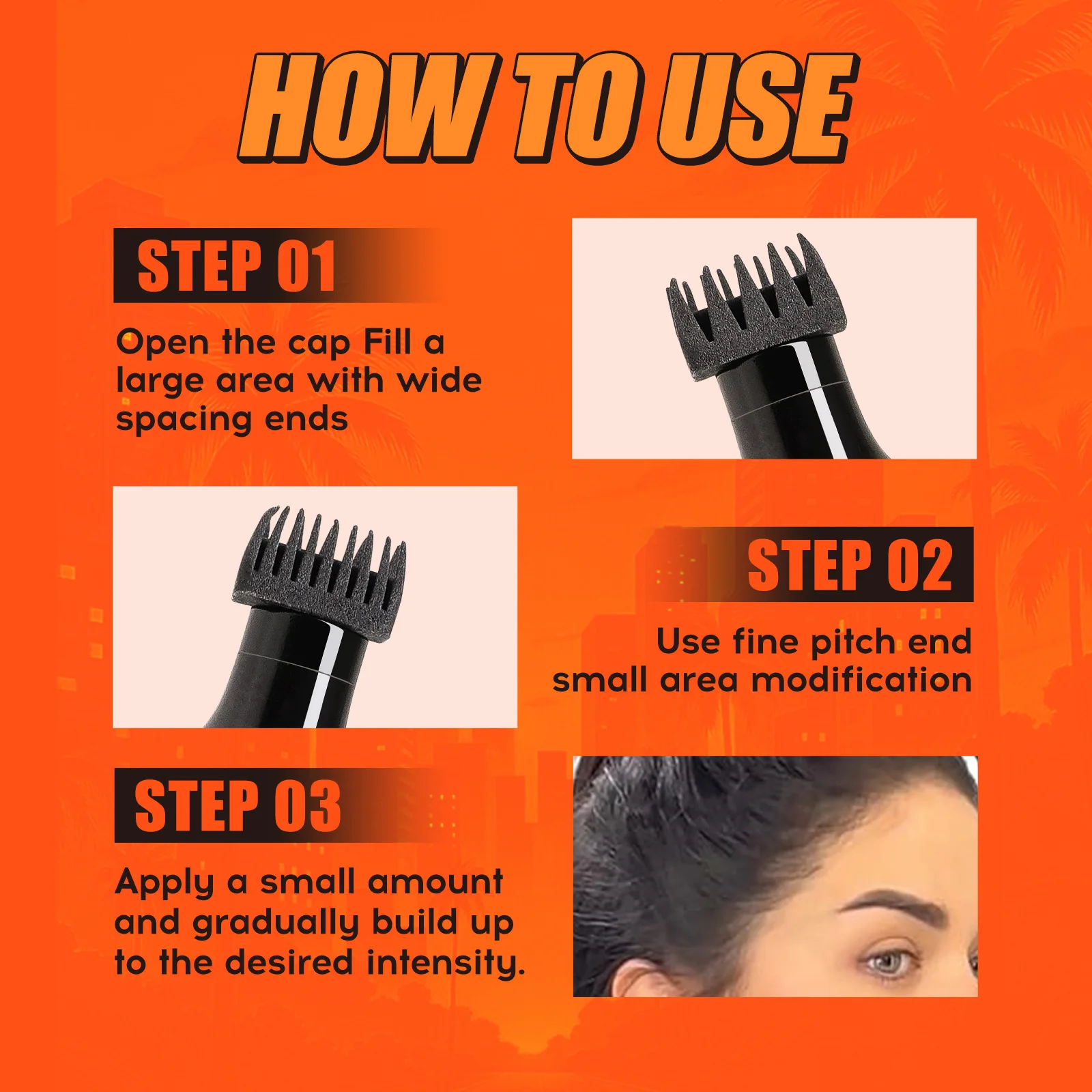 MLSMILE Hairline Stamp Filling Sideburn Contouring Pen Shadow Correction Filling Forehead Hairline Pen for Hair Coloring Comb