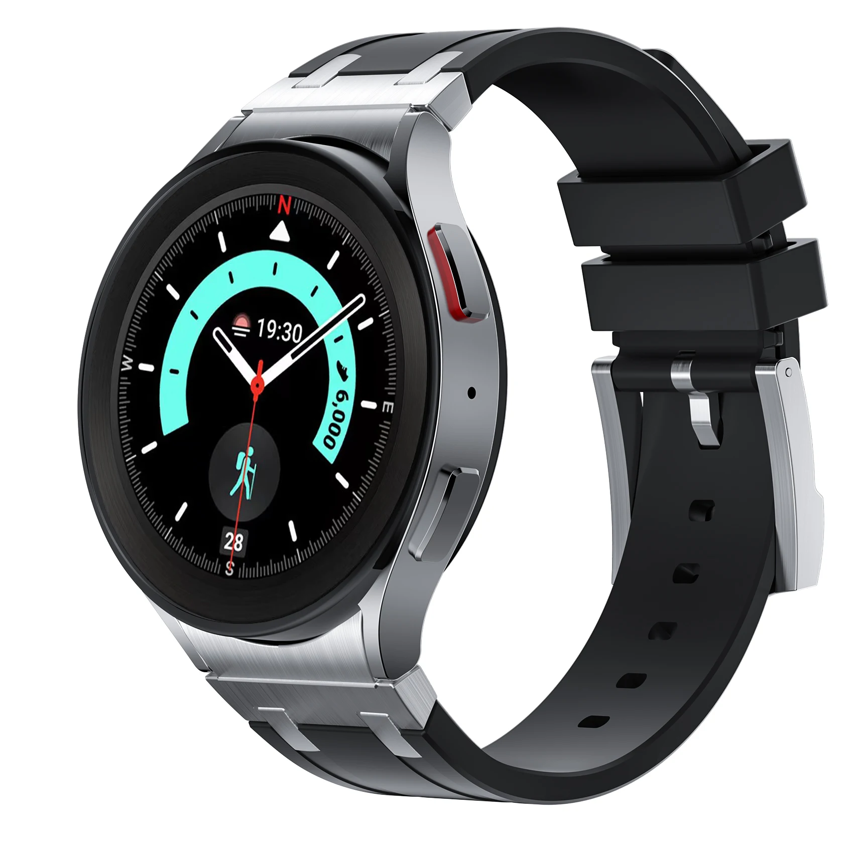 Mod AP Steel Adapter Silicone Silicone Strap for Samsung Galaxy Watch 6 5 4 Classic 47mm 43/45/40/44mm Sports Band Replacement