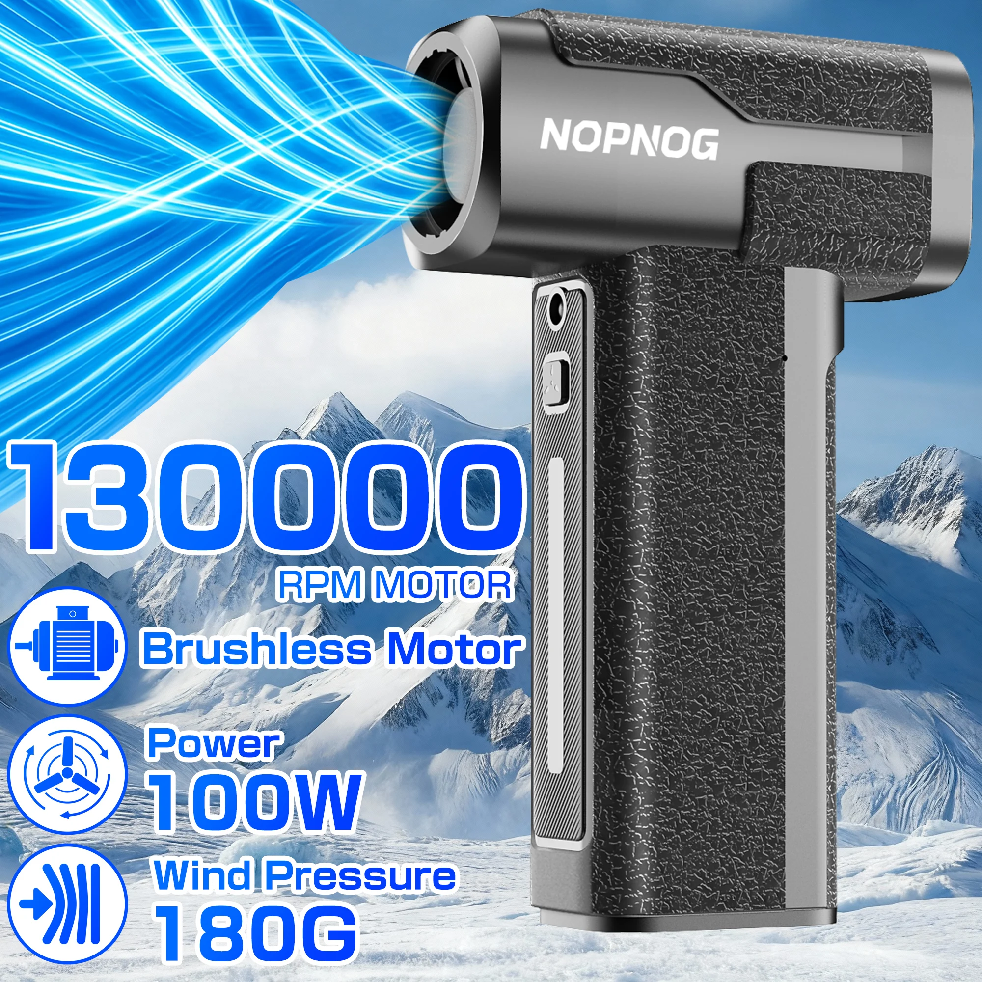 

4 Gears Strong Blowing 5 Nozzles Turbo Blower Fan Car Snow Removal Automobile Seat Dashboard Care Air Duster Portable Inflator