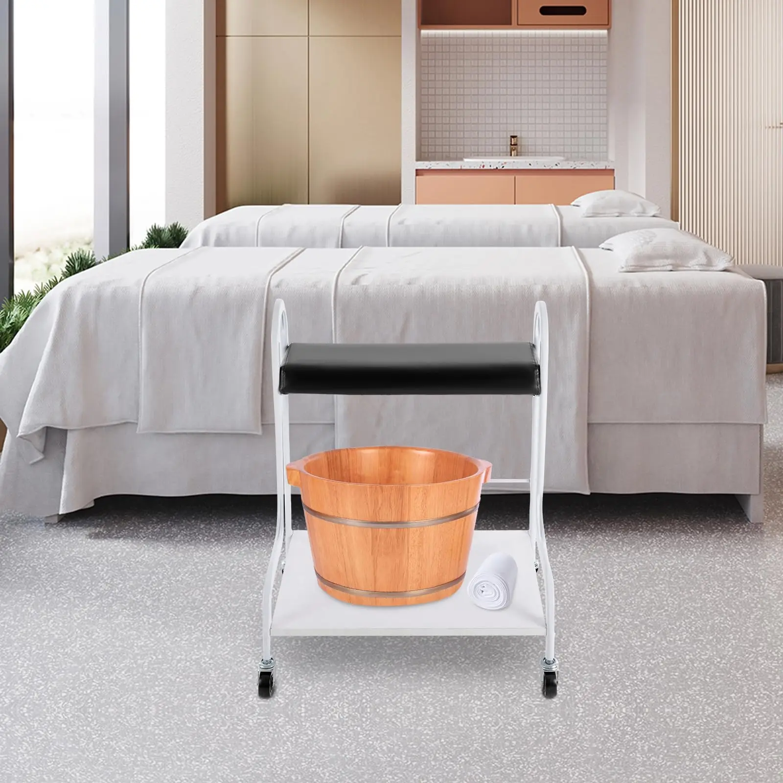 Тележка для ног для педикюра, табурет для педикюра, салон красоты, ванна для ногтей или ног, спа, портативная тележка для косметолога, педикюр, маникюр, Foegna