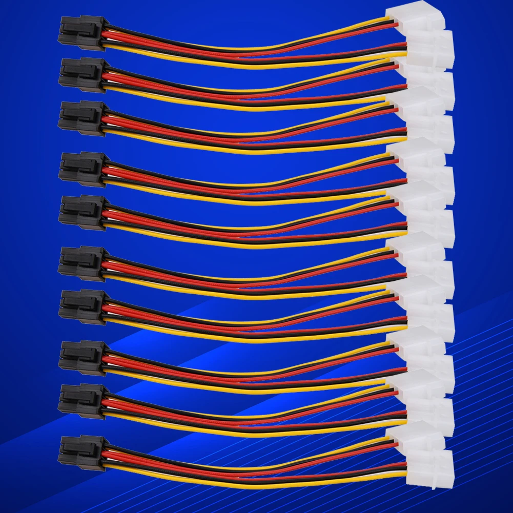 

100-10PCS 2 IDE Dual 4pin Molex IDE Male to 6 Pin Female PCI-E Y Molex IDE Power Cable Adapter Connector for video card Dropship