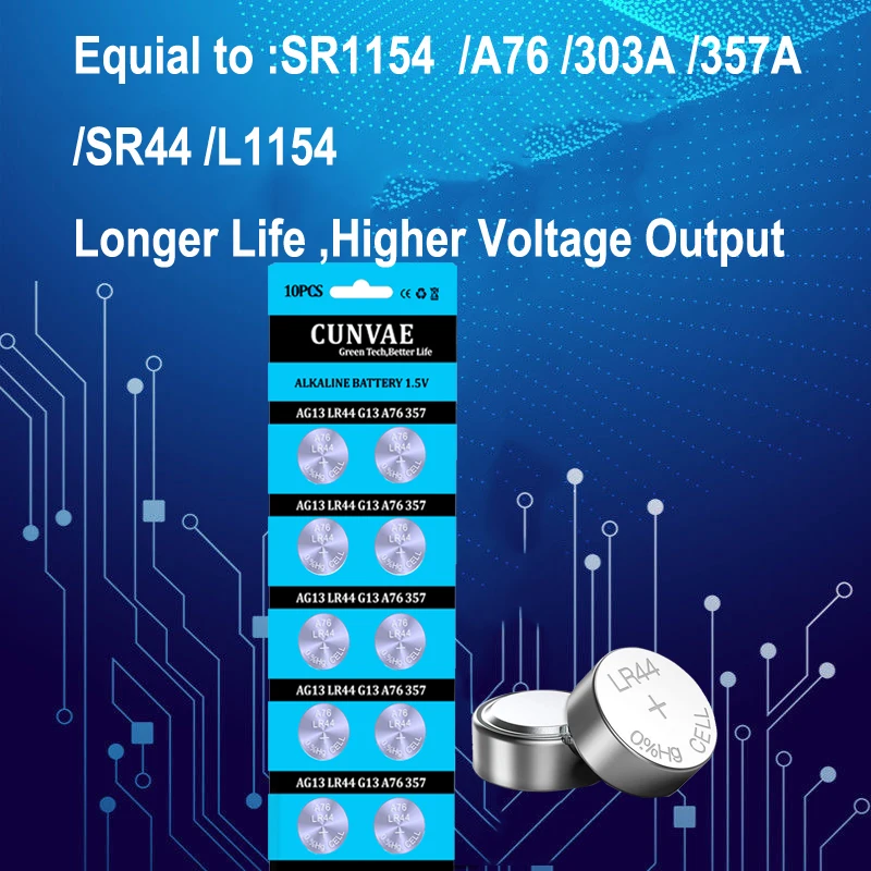 10pc/20 sztuk LR44 A76 AG13 0% Hg SR1154 357 LR 44 1.5V baterie AG13, proszę kliknąć na przycisk „ ogniwo monety baterii do kalkulatora