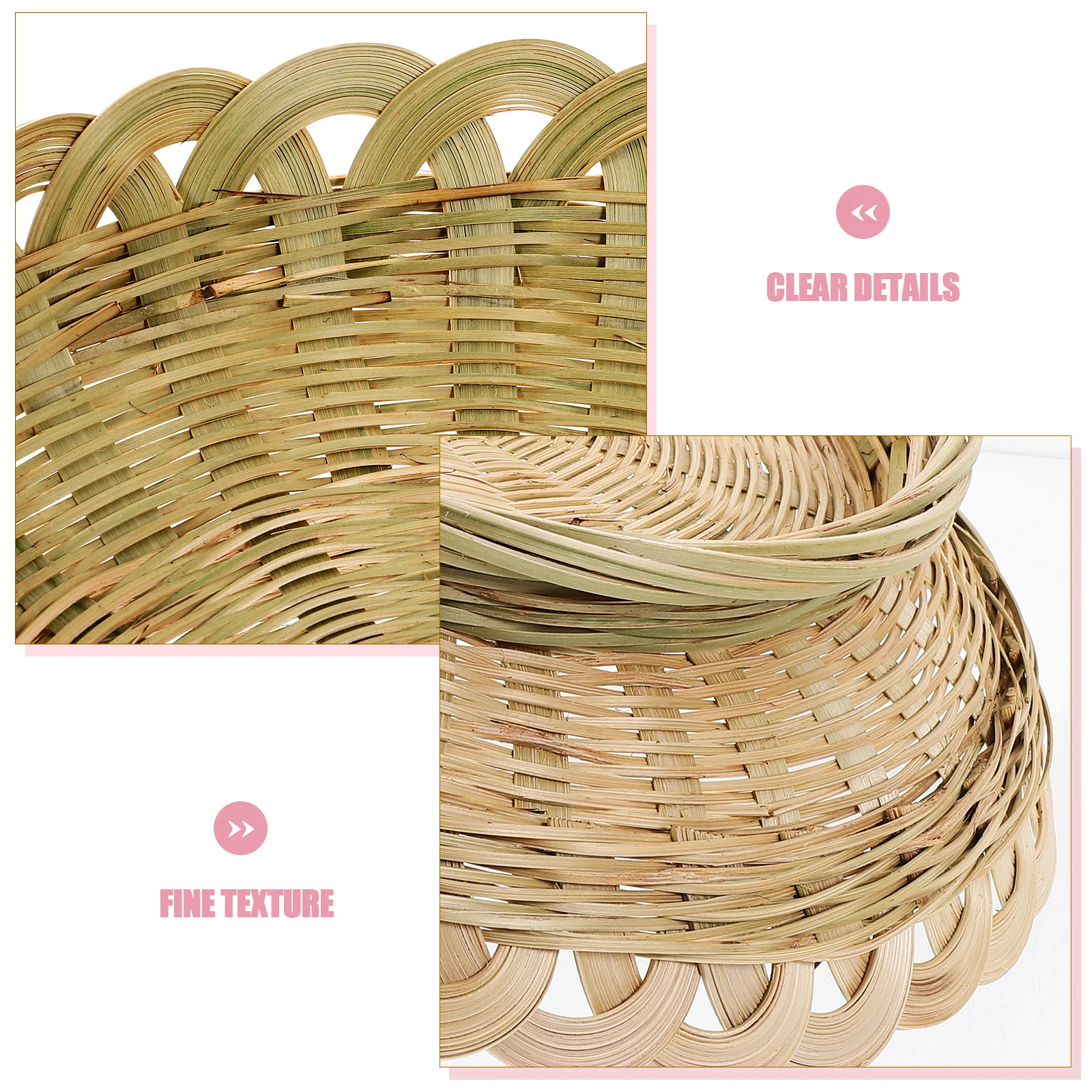 

Bamboo Woven Tray Handcrafted Artistic Floral Pattern Home Decor Gift Serving Snacks Desserts Fruits Rustic Aesthetics