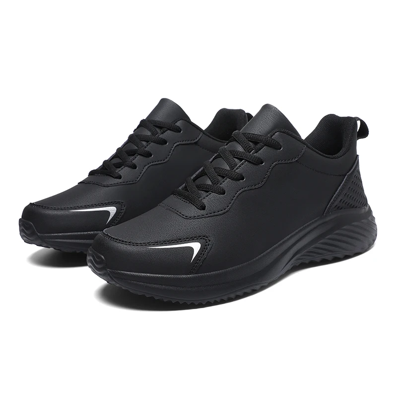 

Men's All-Black Casual Sneakers - Lightweight Comfortable Sports Shoes for Daily Walking & Outdoor Activities