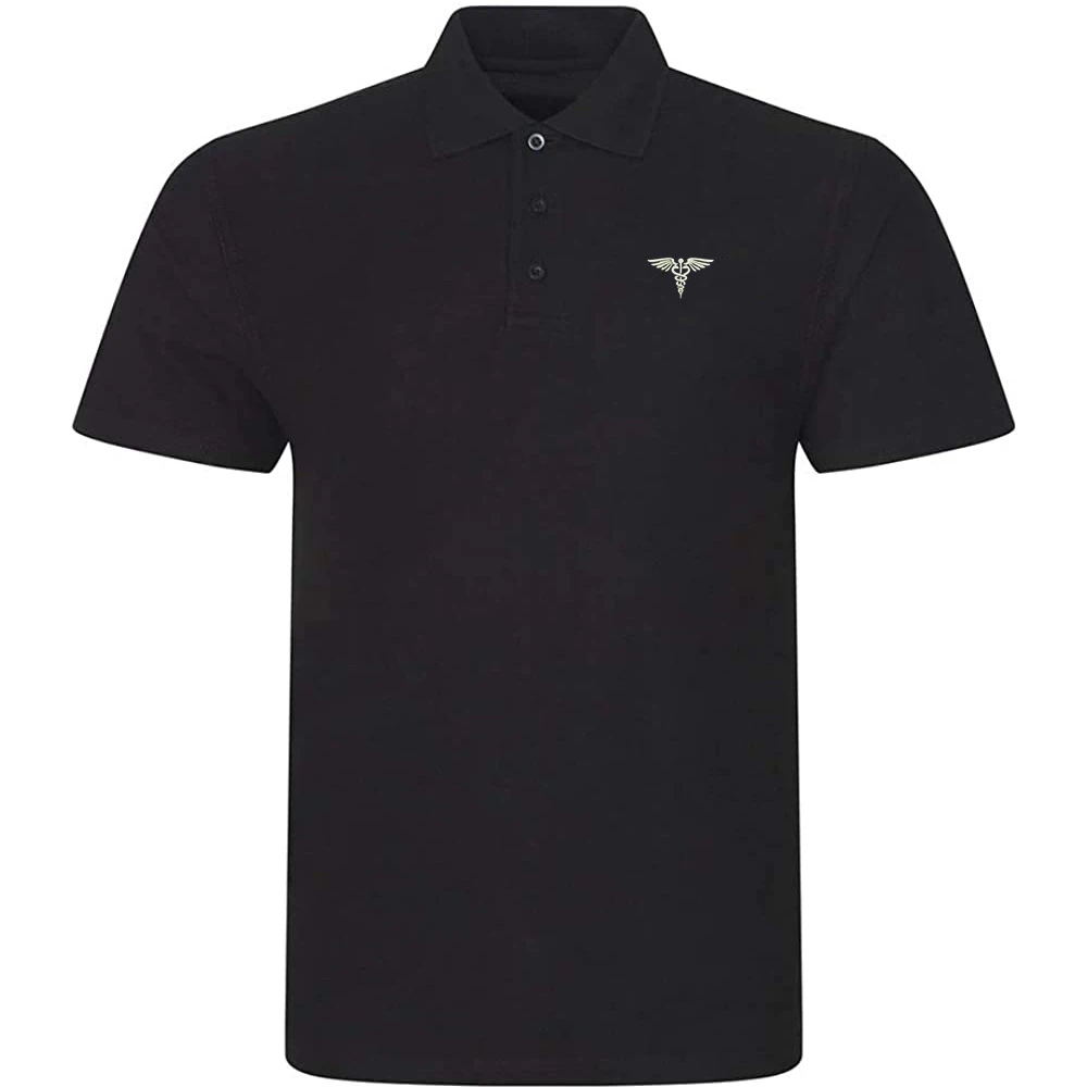 

Lyprerazy Men's Casual Polo Shirt Medical Embroidered Short Sleeve Golf Polo-Shirt