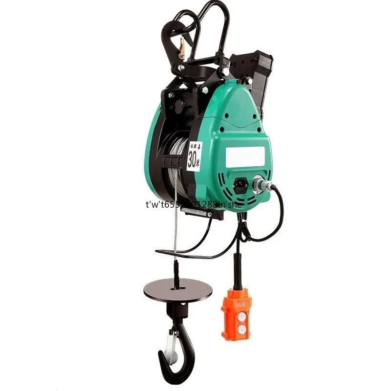 220V Household Electric Hoist Portable Wire Rope Lifting Winch Double‑hole Suspension Hoist