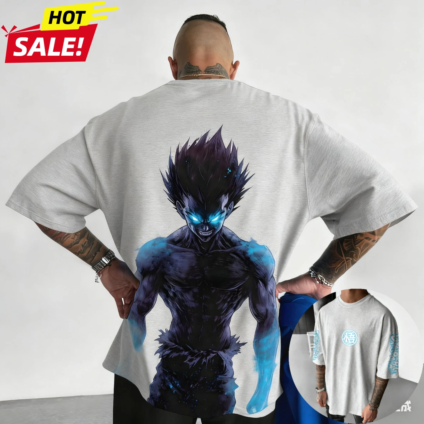 Koszulka męska oversize w stylu Harajuku z motywem anime Dragon Ball Super Saiyan na lato 2025, vintage, streetwear, damska, casualowa, z krótkim rękawem, unisex.