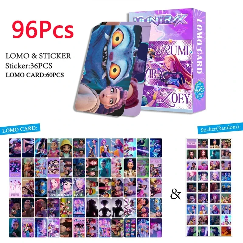 96 SZTUK K-pop Demon Hunters Anime Collection Card Set LOMO Card Game Card Fan Collection Toy Holographic Card Gift