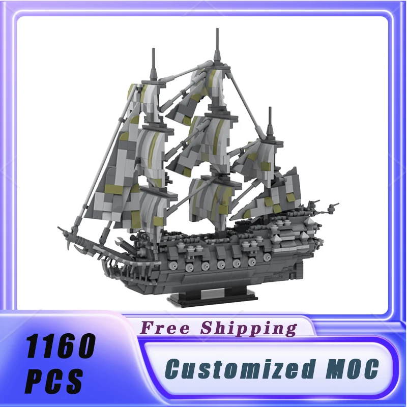 Classic MOC The Supernatural Sailing Ship Dutch Sailing Version Building Blocks Assemble Model Display Children's Toys Gift