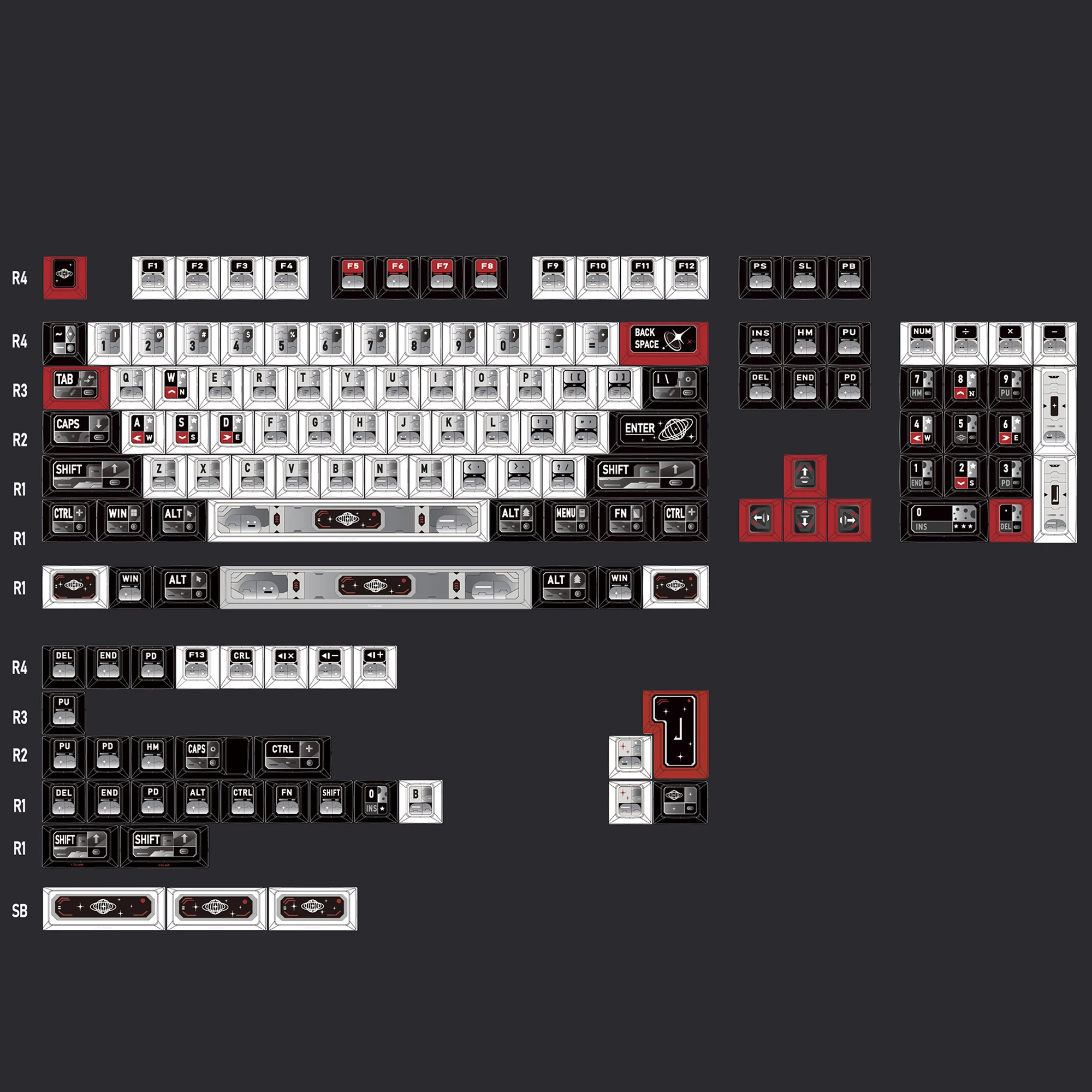 

Star Trek Theme Keycaps Set 143 Key PBT Cherry Profile Sublimation Key Caps for Keyboard Custom Mechanical Keyboard Keycaps Gift