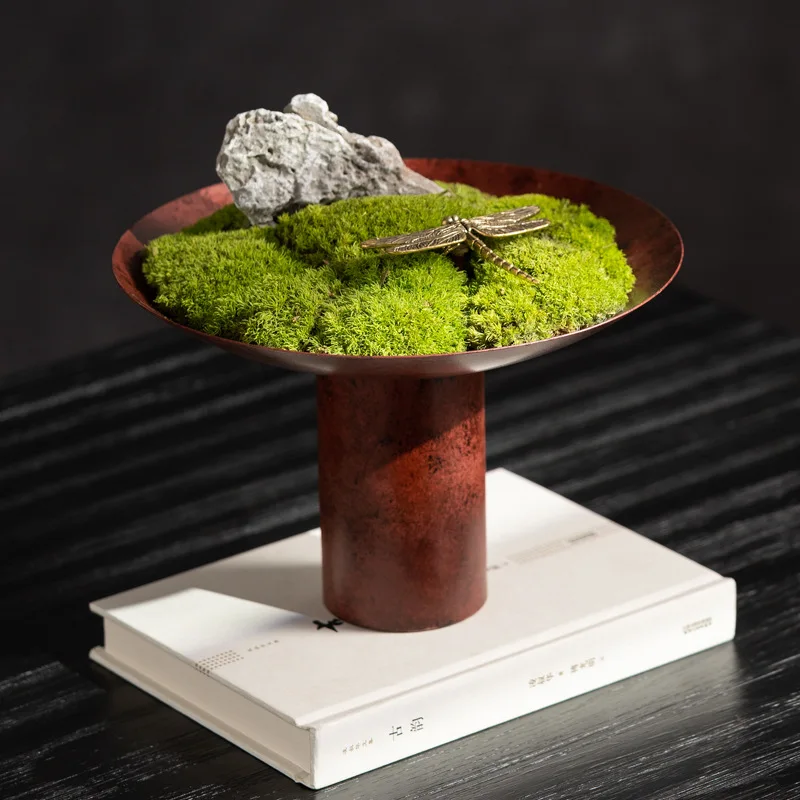 غرفة نموذج غرفة الشاي الطحلب الأبدي حفل الشاي الياباني تشكيلة الزهور محاكاة زخرفة النباتات الخضراء #3