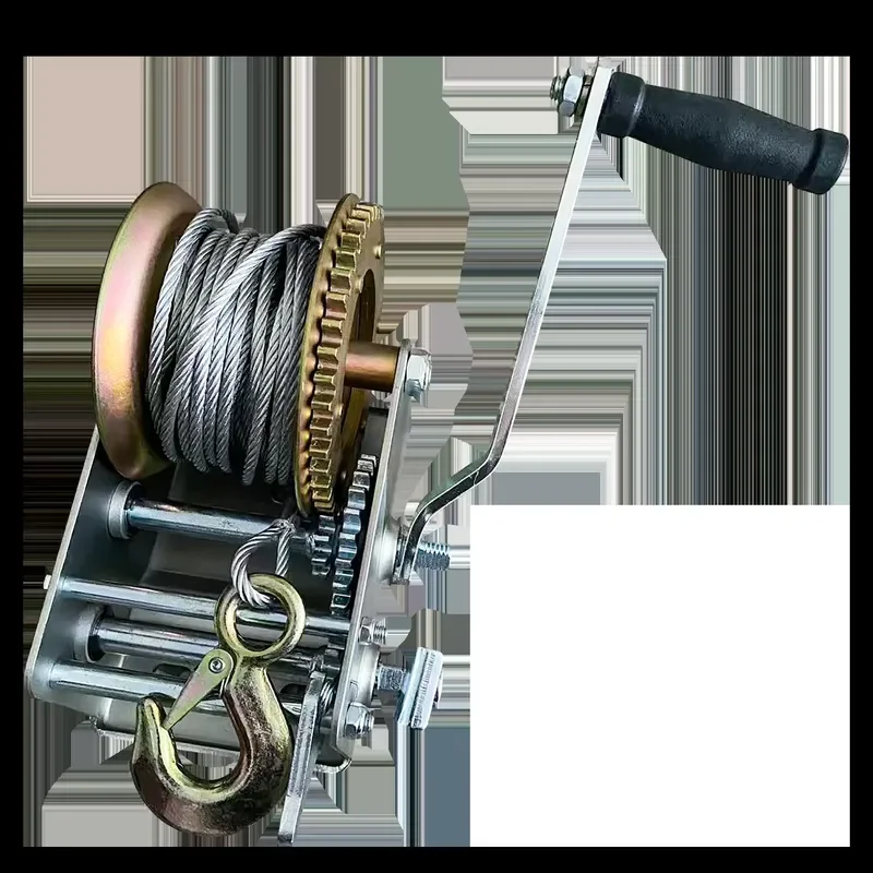 3500lb Heavy Duty Manual Winch for Boat Trailer Car Pulling Hand Crank Steel Cable Recovery Gear Portable Off Road Vehicle