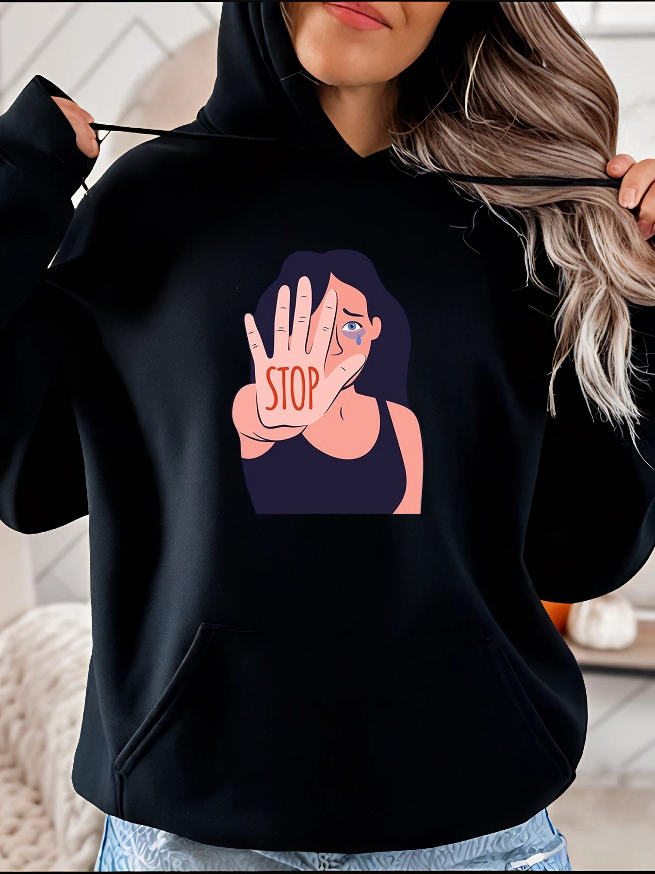 

Женская толстовка с капюшоном и принтом для девочек, повседневная толстовка, осенне-зимний модный женский пуловер 280