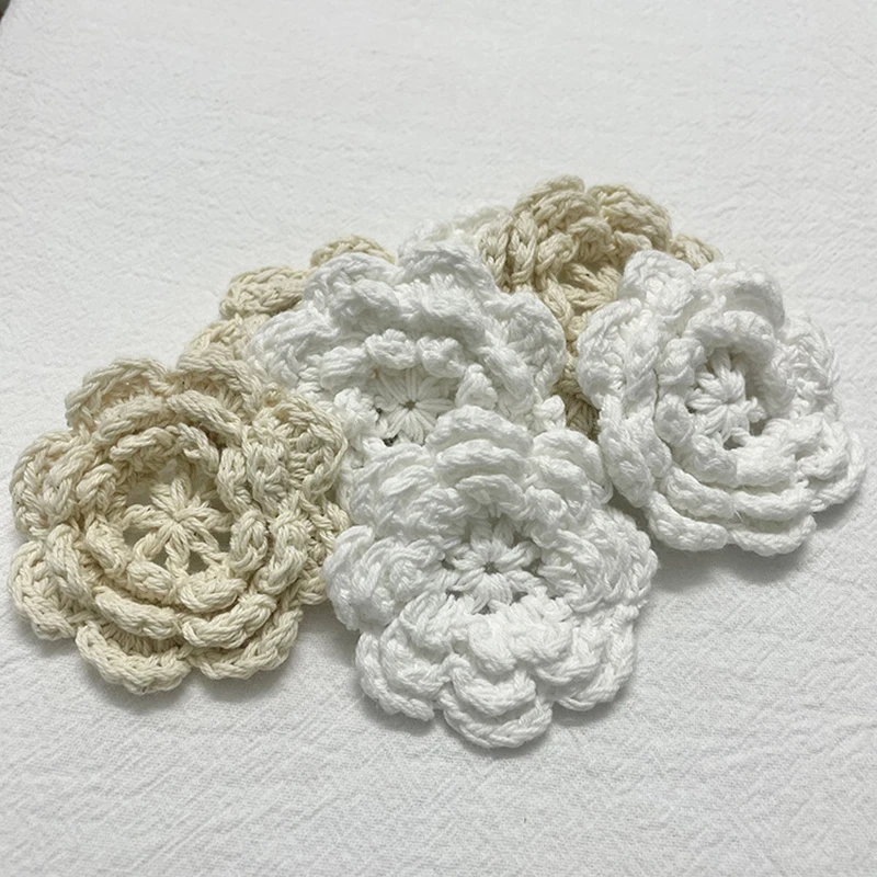 

100 шт., 6 см, тканые цветы ручной работы, трехслойная разноцветная одежда «сделай сам», ручная работа, аксессуары из материала «сделай сам»