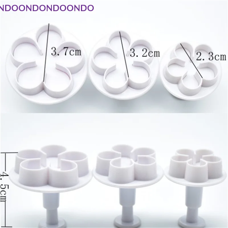 Image 5: Ensemble de 3 emporte-pièces décoratifs en forme de fleur pour biscuits, outils de décoration de gâteaux en pâte à sucre DIY