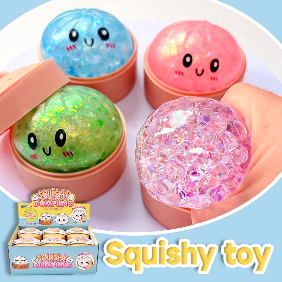Novo Brinquedo Antiestresse Squishy de Bolinho com Glitter e Design Escondido, 1-4 Peças, Caixa Surpresa, Brinquedo Realista de Apertar em Formato de Pão e Bolinho, Alivia o Estresse
